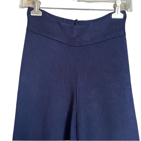 New look wide leg navy knit striped pants. Size 4 - Picture 5 of 11